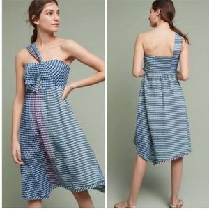 Anthropologie Maeve One shoulder plaid dress! Size 6.